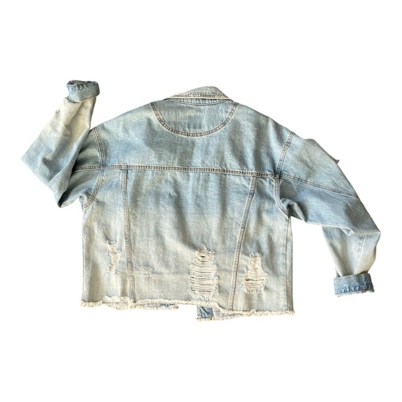 #064, Wild Fable distressed light was denim jacket, size L - Picture 2 of 3